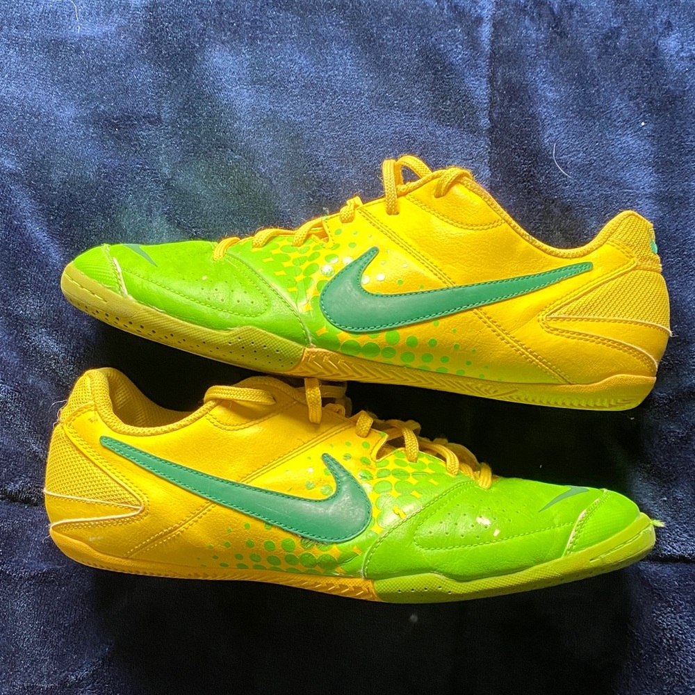 Nike Yellow and Green Fulsal/indoor soccer shoes